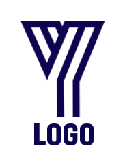 Design a Letter Y logo made of line art
