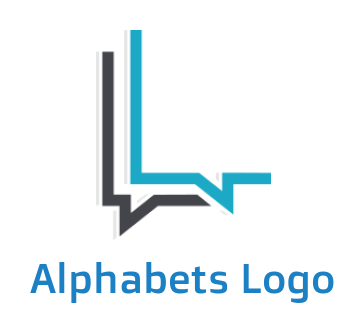 alphabets logo line art message in shape of L