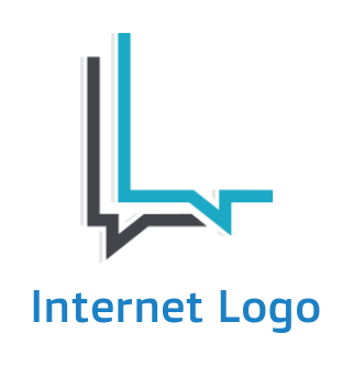 alphabets logo line art message in shape of L