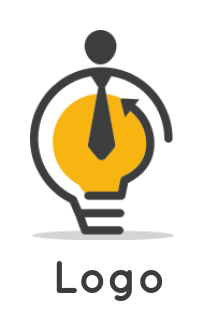 staffing logo line art person in bulb shape