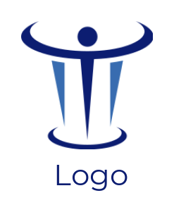 design a law firm logo line art pillar of person