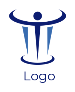 design a law firm logo line art pillar of person