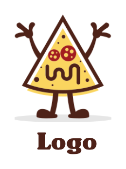 Create a food logo line art pizza character