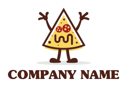 Create a logo of line art pizza character