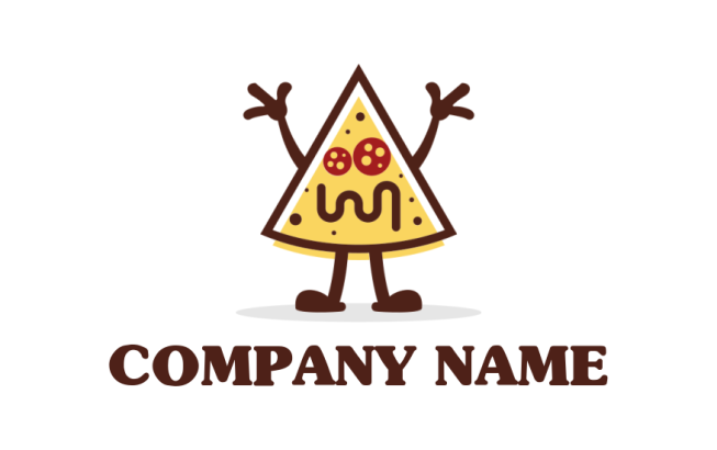 Create a logo of line art pizza character