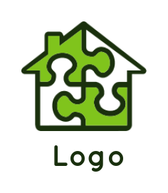 make a real estate logo line art puzzle house - logodesign.net