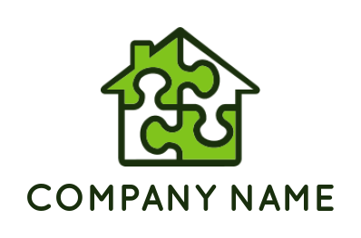 make a real estate logo line art puzzle house - logodesign.net