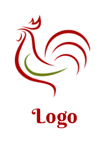 line art rooster 