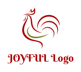 pet logo maker line art rooster - logodesign.net