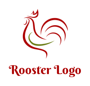 line art rooster 