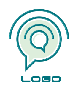 communication logo of chat bubble with signals