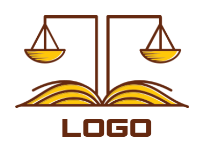 attorney logo scale incorporated with open book