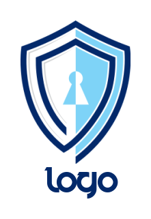 make a security logo line art shield with lock