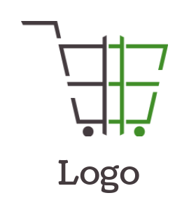line art shopping cart in shape of dollar sign concept
