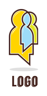 communication logo speech bubble in human shape