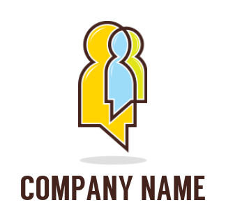 communication logo speech bubble in human shape