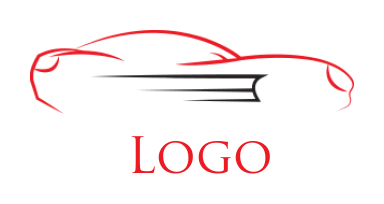 auto logo maker line art sports car silhouette