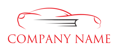 auto logo maker line art sports car silhouette - logodesign.net