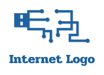 IT logo online line art tech USB - logodesign.net