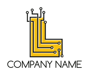 Letter L logo maker tech wires in shape of letter L
