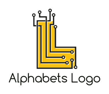 Letter L logo maker tech wires in shape of letter L