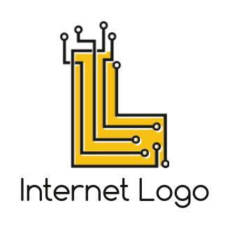 Letter L logo maker tech wires in shape of letter L