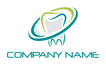 make a medical logo line art teeth with swoosh