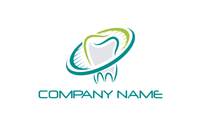 make a medical logo line art teeth with swoosh