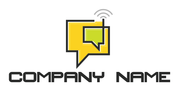 create a communication logo wifi bubble speeches