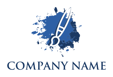 arts logo line brush on paint splatter artist