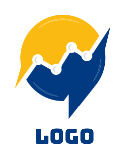 make a finance logo chart graph in chat bubble
