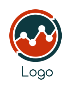 investment logo online line chart inside circle