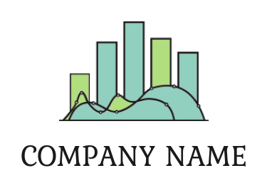  line graph and bars logo template