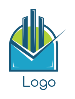 investment logo symbol line style bars on check mark - logodesign.net