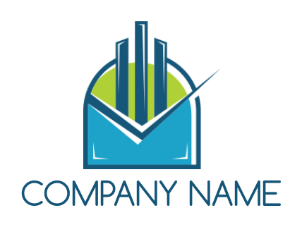 investment logo symbol line style bars on check mark - logodesign.net