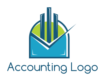 investment logo symbol line style bars on check mark - logodesign.net