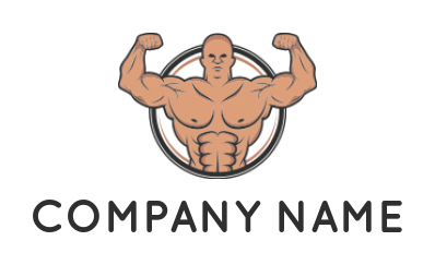 make a fitness logo line style bodybuilder - logodesign.net