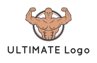 make a fitness logo line style bodybuilder - logodesign.net
