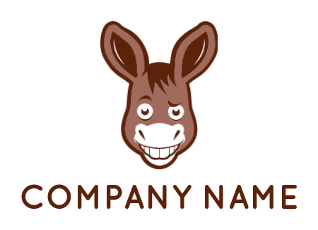 animal logo template line style donkey - logodesign.net