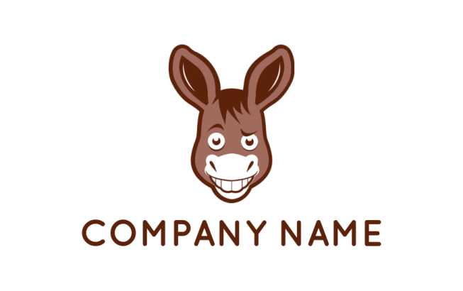animal logo template line style donkey - logodesign.net