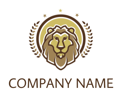 line style lion emblem with laurel