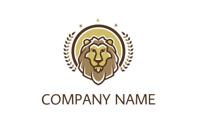 line style lion emblem with laurel