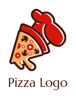 design a restaurant logo line style Italian restaurant pizza slice with a chef hat