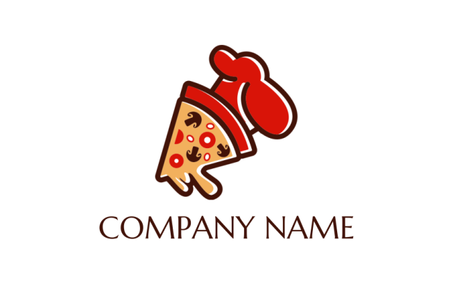 design a restaurant logo line style Italian restaurant pizza slice with a chef hat 