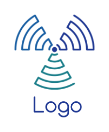 IT logo line art radiation sign