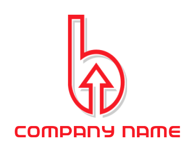 alphabet logo lines forming Letter B with arrow
