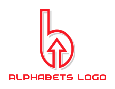 alphabet logo lines forming Letter B with arrow