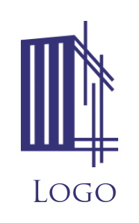 design a real estate logo lines drawing building