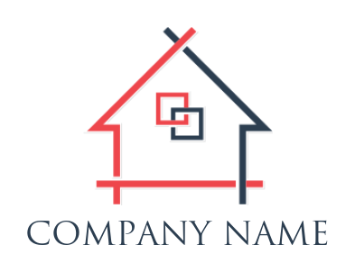 real estate logo  lines forming abstract house