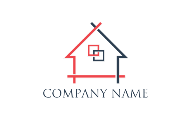 real estate logo  lines forming abstract house